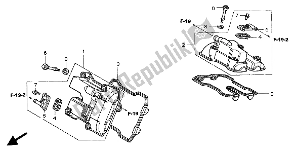 Todas las partes para Cubierta De Tapa De Cilindro de Honda XL 1000V 2004