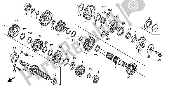 All parts for the Transmission of the Honda CRF 250R 2004