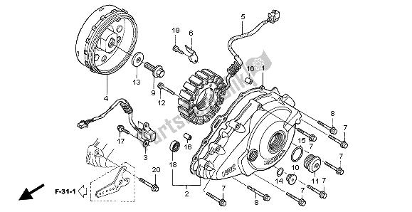 Alle onderdelen voor de Generator van de Honda VTR 1000 SP 2003