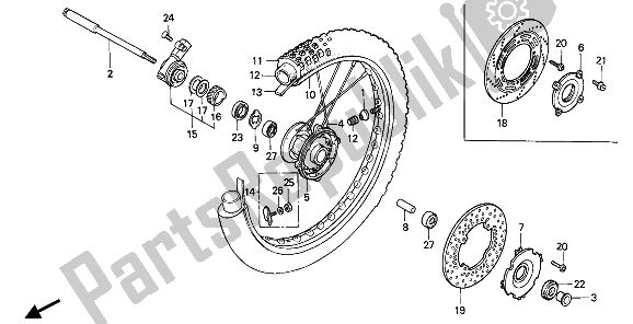 Todas las partes para Rueda Delantera de Honda XR 600R 1991