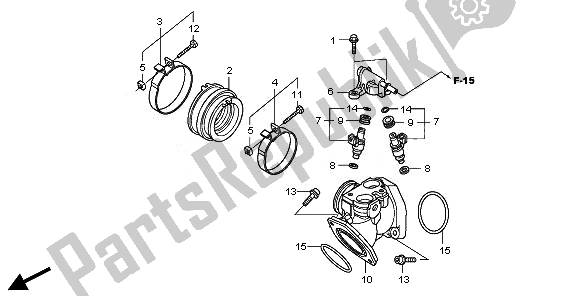 All parts for the Intake Manifold of the Honda VT 750 CS 2010