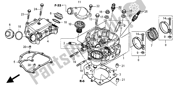 Todas las partes para Cabeza De Cilindro de Honda TRX 420 FE Fourtrax Rancer 4X4 ES 2012