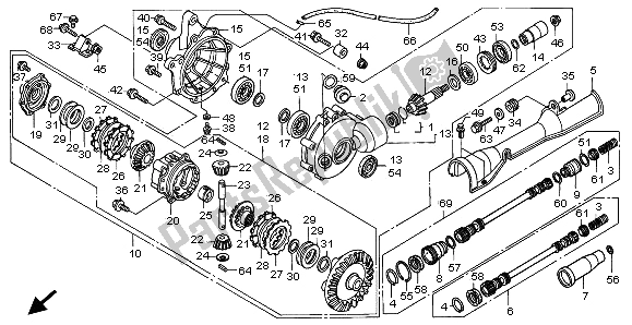 All parts for the Front Final Gear of the Honda TRX 400 FW Fourtrax Foreman 2001