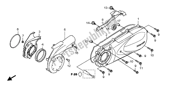 Todas las partes para Cubierta Izquierda Del Cárter de Honda SH 300A 2009