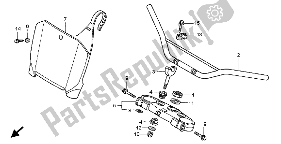 Todas las partes para Manejar Tubo Y Puente Superior de Honda CR 125R 2001