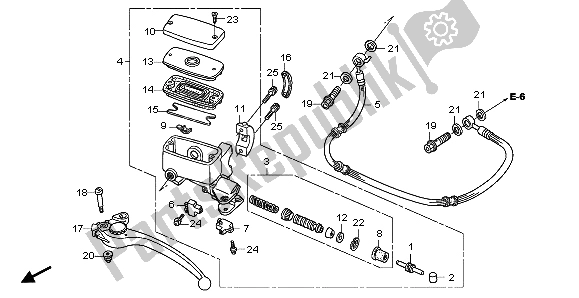 All parts for the Clutch Master Cylinder of the Honda GL 1800 2007