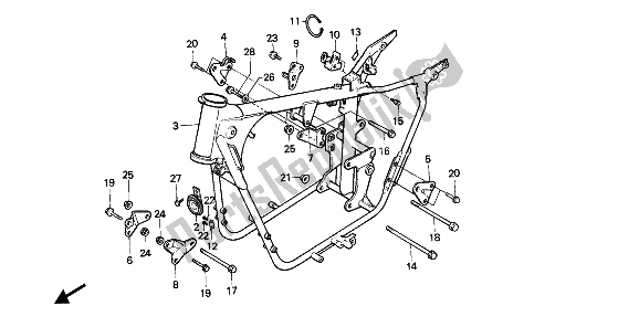 All parts for the Frame Body of the Honda CMX 450C 1988