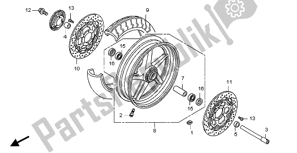 Tutte le parti per il Ruota Anteriore del Honda CB 1300 2007