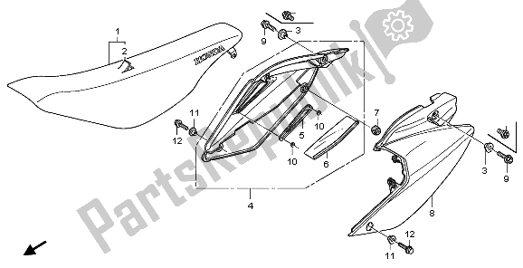 All parts for the Seat & Side Cover of the Honda CRF 250X 2006