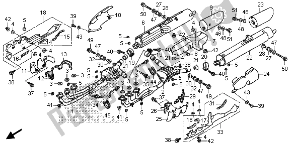 Tutte le parti per il Silenziatore Di Scarico del Honda GL 1800B 2013