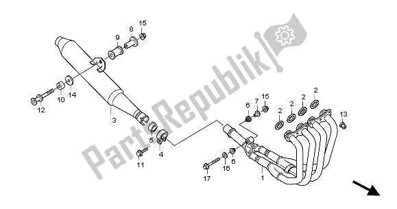 All parts for the Exhaust Muffler of the Honda CBF 600 SA 2005