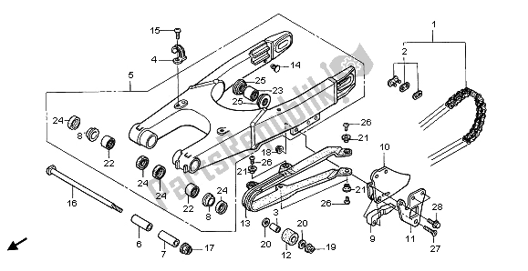 Todas las partes para Basculante de Honda CR 80R SW 2000