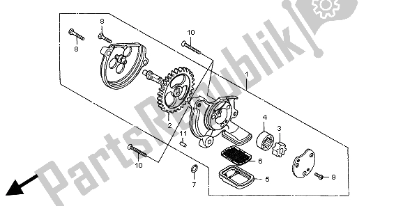 All parts for the Oil Pump of the Honda CMX 250C 1998