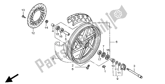 Tutte le parti per il Ruota Anteriore del Honda CB 500 1998