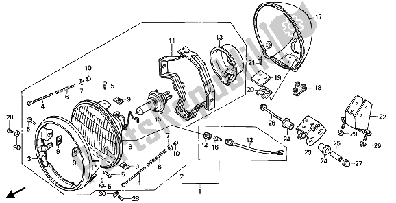 Tutte le parti per il Faro del Honda VT 600C 1990