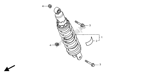 All parts for the Rear Cushion of the Honda CB 600F2 Hornet 2002