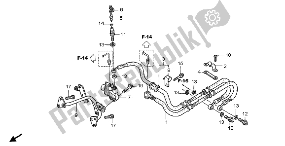 All parts for the Rear Brake Hose of the Honda VFR 800 2009