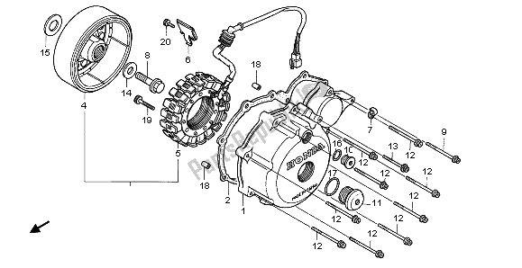 Todas las partes para Tapa Del Cárter Izquierdo Y Generador de Honda XL 600V Transalp 1995