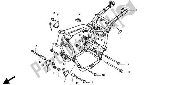 Alle onderdelen voor de Frame Lichaam van de Honda CB 1300X4 1998