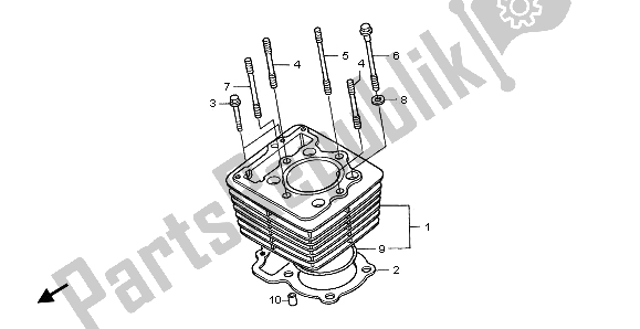 Alle onderdelen voor de Cilinder van de Honda TRX 400 EX Fourtrax 2000