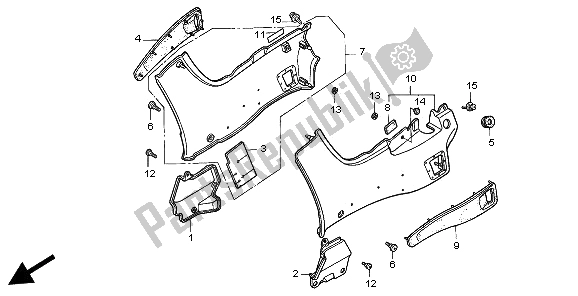 Tutte le parti per il Coperchio Laterale del Honda ST 1100 1997