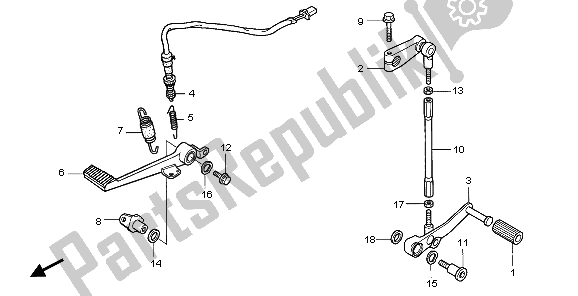 Alle onderdelen voor de Rempedaal & Verander Pedaal van de Honda CBR 600 RR 2006