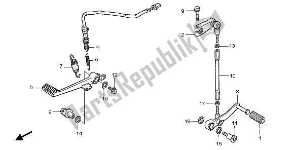 Tutte le parti per il Pedale Del Freno E Cambio Pedale del Honda CBR 600 RR 2006