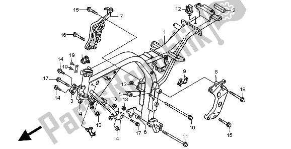 Todas as partes de Corpo Da Moldura do Honda CB 600F Hornet 1999