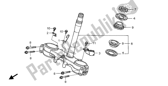 Alle onderdelen voor de Stuurpen van de Honda FMX 650 2005