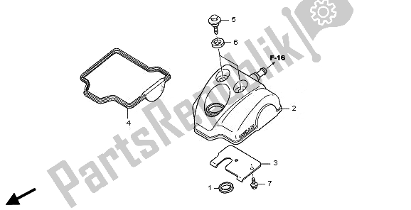 All parts for the Cylinder Head Cover of the Honda CRF 250X 2008