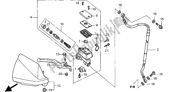 All parts for the Brake Master Cylinder of the Honda XR 400R 1999