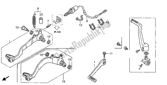 All parts for the Pedal of the Honda TRX 450 ER Sportrax 2006