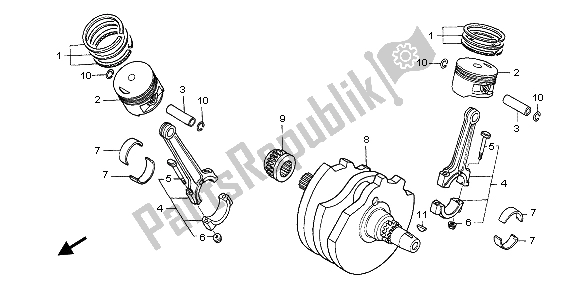 Todas las partes para Cigüeñal Y Pistón de Honda NT 650V 1999