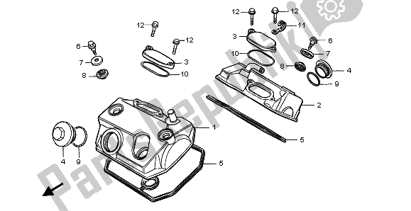 All parts for the Cylinder Head Cover of the Honda XRV 750 Africa Twin 1995