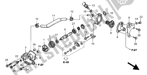 Todas las partes para Bomba De Agua de Honda PES 150R 2009