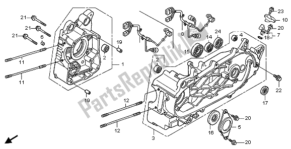 All parts for the Crankcase of the Honda FES 125A 2009