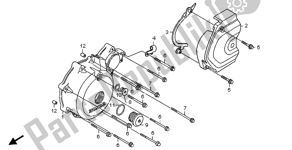 All parts for the Left Crankcase Cover of the Honda XL 700 VA Transalp 2009