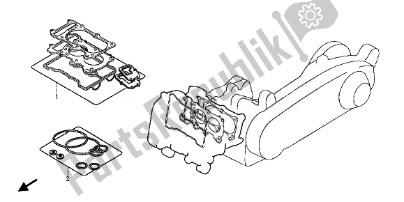 Tutte le parti per il Kit Di Guarnizioni Eop-1 A del Honda FJS 600A 2011