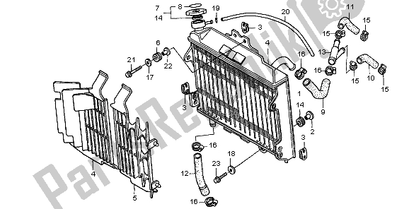 Alle onderdelen voor de Radiator van de Honda CR 125R 1998