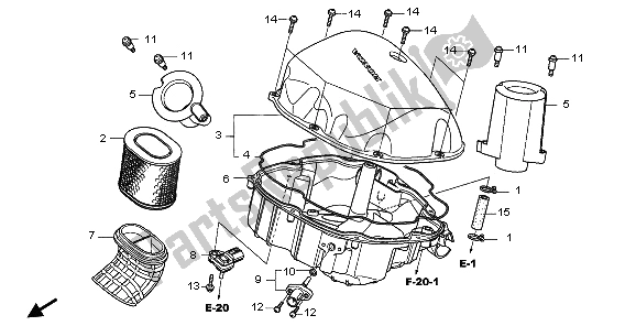 All parts for the Air Cleaner of the Honda NT 700 VA 2006