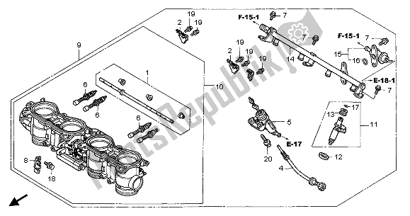 Todas las partes para Cuerpo Del Acelerador (conjunto) de Honda CBR 900 RR 2003