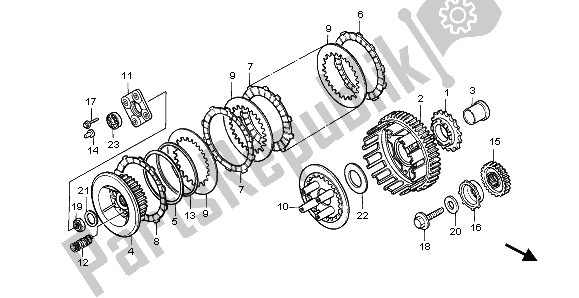 All parts for the Clutch of the Honda NTV 650 1997