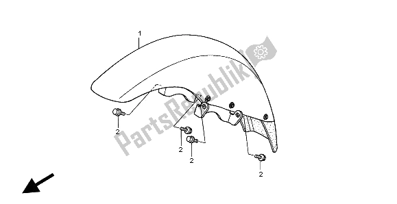 Tutte le parti per il Parafango Anteriore del Honda SLR 650 1998