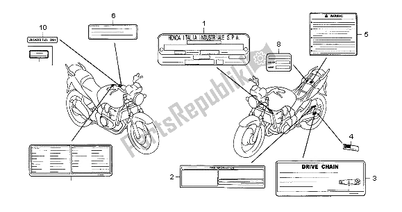 Tutte le parti per il Etichetta Di Avvertenza del Honda CBF 500 2004
