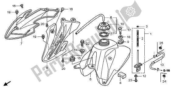 Alle onderdelen voor de Benzinetank van de Honda CRF 50F 2011