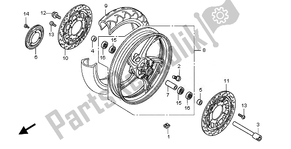 Tutte le parti per il Ruota Anteriore del Honda CB 600 FA Hornet 2008