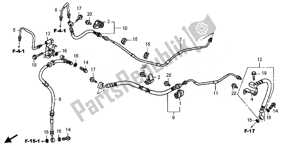 Todas las partes para Tubo De Freno Trasero de Honda FJS 600A 2011