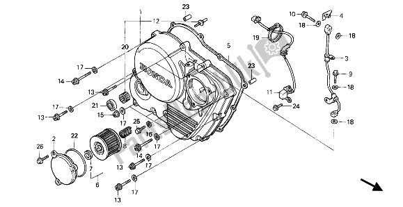 Toutes les pièces pour le Couvercle De Carter Droit du Honda XR 600R 1992