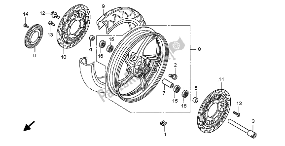 Todas las partes para Rueda Delantera de Honda CB 600 FA Hornet 2009