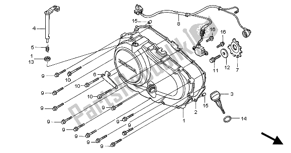 All parts for the Right Crankcase Cover of the Honda CBF 500 2004